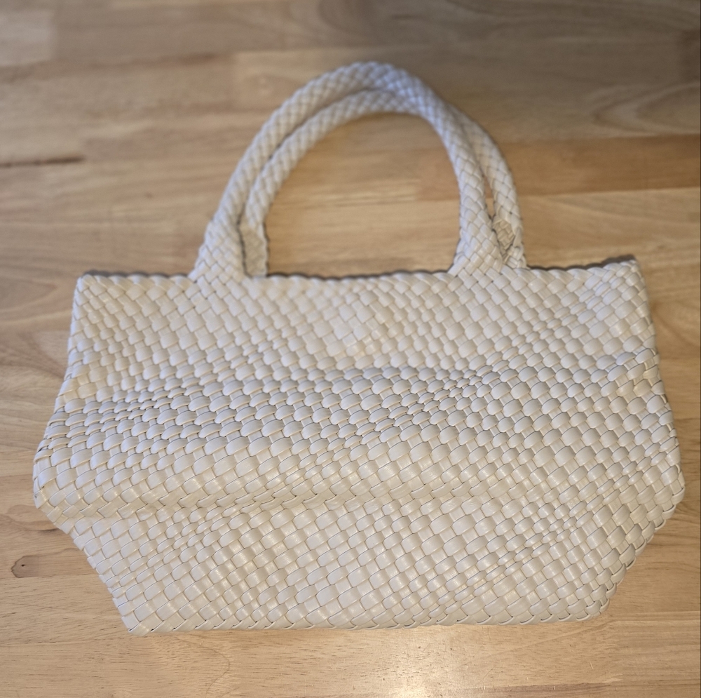 Elegant Cream Woven Tote Bag